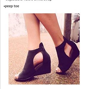 Soft black open toe hipster booties